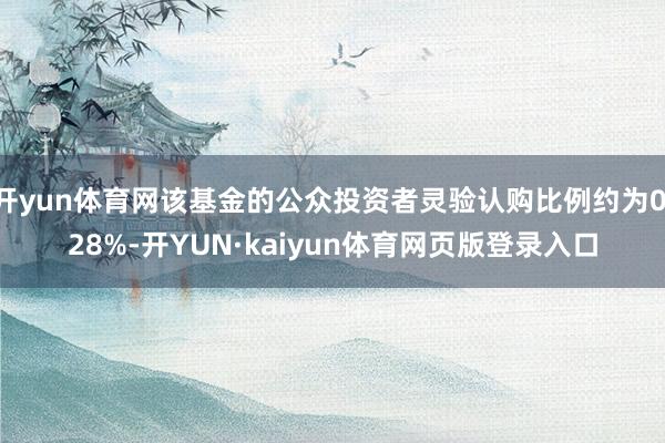 开yun体育网该基金的公众投资者灵验认购比例约为0.28%-开YUN·kaiyun体育网页版登录入口