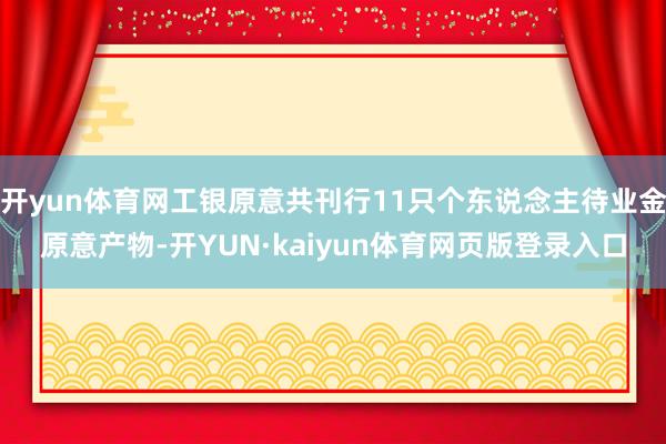 开yun体育网工银原意共刊行11只个东说念主待业金原意产物-开YUN·kaiyun体育网页版登录入口
